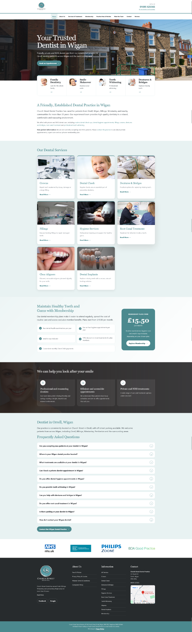 Church Street Dental Wigan website design by Happy Shrimp Marketing