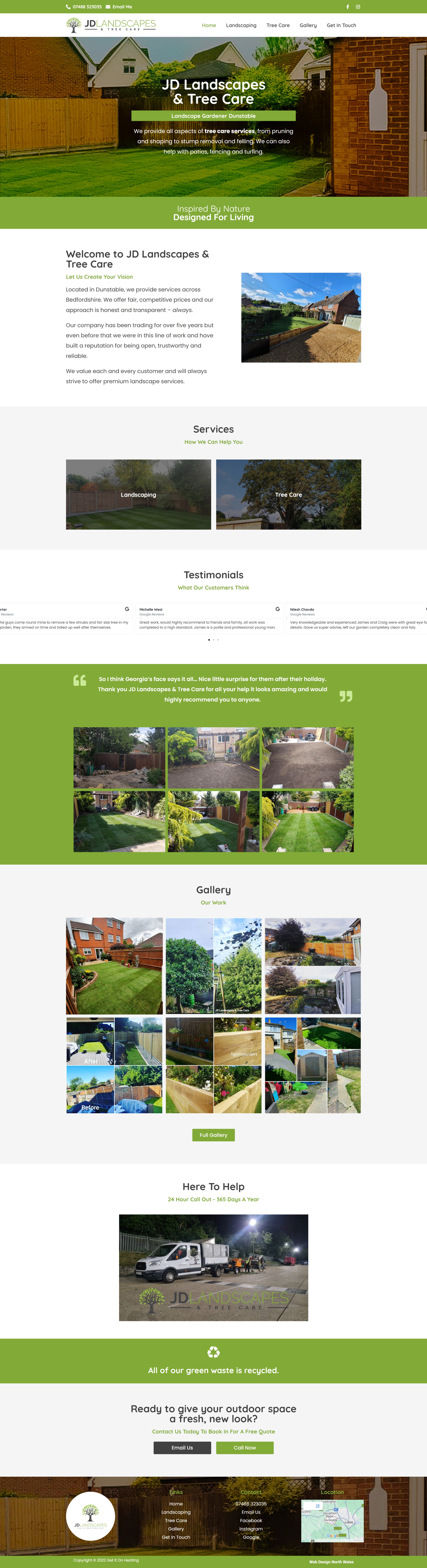 JD Landscapes and Tree Care website design by Happy Shrimp Marketing